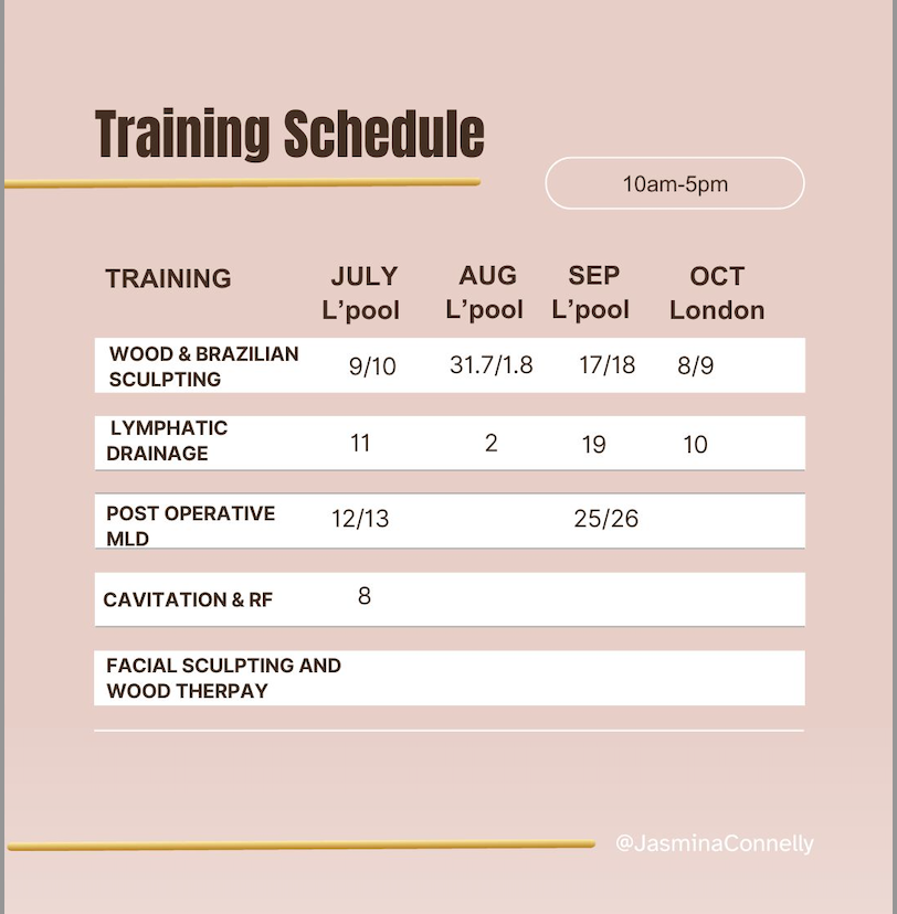 TRAINING SCHEDULE